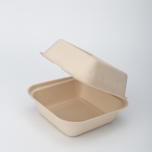 Biodegradable Takeaway Fast Food Box Bagasse Sugarcane Pulp Lunch Burger Box