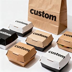 Disposable Biodegradable Recyclable Heavy-Duty Cardboard Burger Meal Box