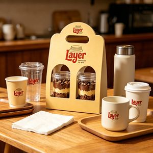 Custom Kraft Paper Beverage Flower Packaging Boxes & Cup Holders