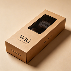 OEM Custom Kraft Paper Wig Box Window Hot Stamping Logo Sustainable Packaging