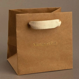 Disposable Eco Friendly Brown Kraft Paper Carryout Bags