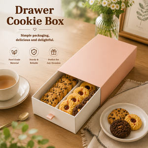 Custom Eco Friendly Cardboard Take Out Food Bakery Cookie Packaging Drawer Cookie Box