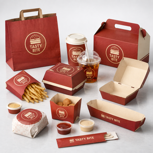 Custom Takeaway Eco Kraft Paper Chicken Fries Pizza Box