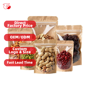 Custom Logo Food Grade Kraft Paper Stand up Pouch