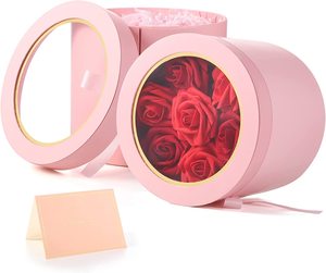 Double Layer Rotating Floral Bouquet Roses Box