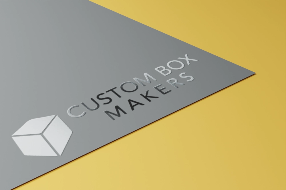 Custom display box finishing options featuring spot UV and metallic foil stamping