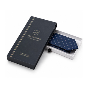 Custom Rigid Drawer Box for Tie Apparel Luxury Black Paper Custom Logo Custom Rigid Drawer Box