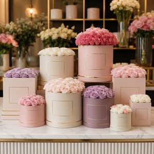 Wholesale Round Flower Box Custom Logo Paper Hat Box